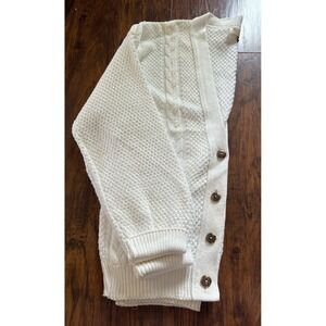 Vtg  American Crew Club White Cardigan Gold Buttons Nautical Preppy Classic USA